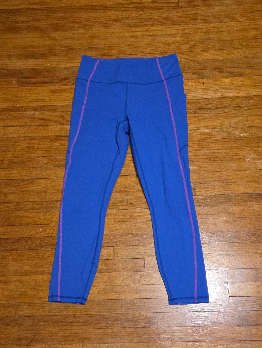 Medium Fabletics Royal Blue Leggings with Pink Trim